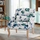 preview thumbnail 17 of 36, EROMMY Floral Accent Chair for Living Room, Upholstered Wingback Armchair with Pillow. Cyan Floral.