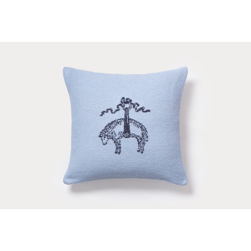 Brooks Brothers Signature Logo Decorative Pillow - Indoor/Outdoor - Cotton - Aqua
