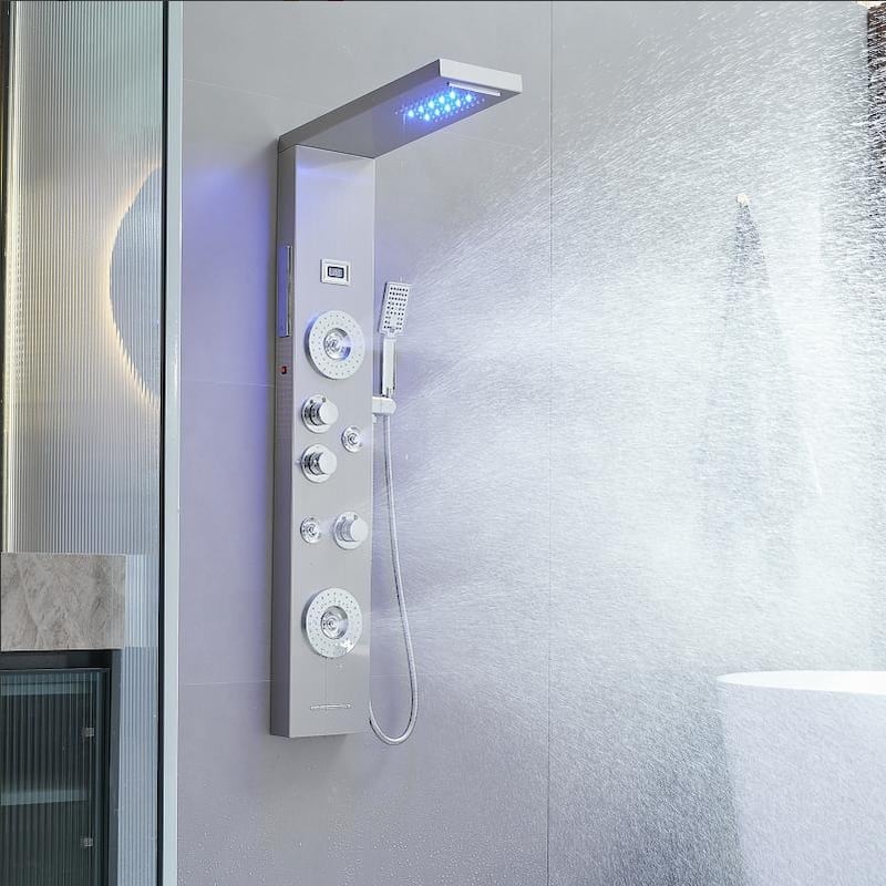 4-Jet LED Shower Panel with Heavy Rain Shower
