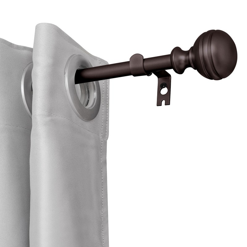 UTOPIA ALLEY 5/8 Inch Curtain Rod - Adjustable Drapery Rods, Bedroom & Living Room Decorative Curtain Rods - 86"-120" - BRONZE