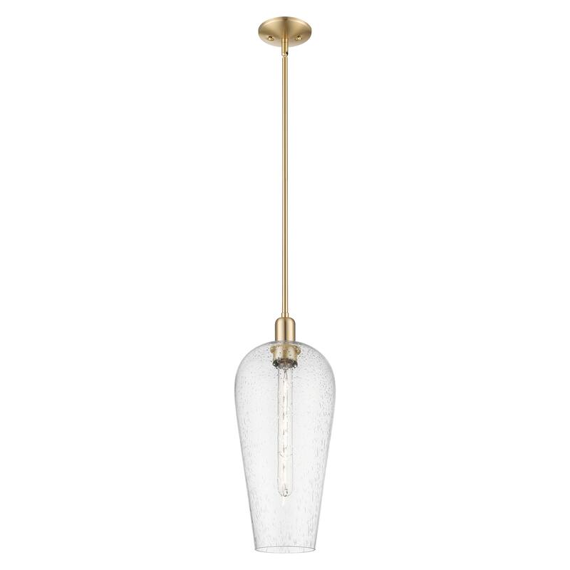 Innovations Lighting Downtown Urban - Chelsea - 1 Light 8" Stem Hung Mini Pendant - Seedy Deco Swirl Shade/Champagne Bronze