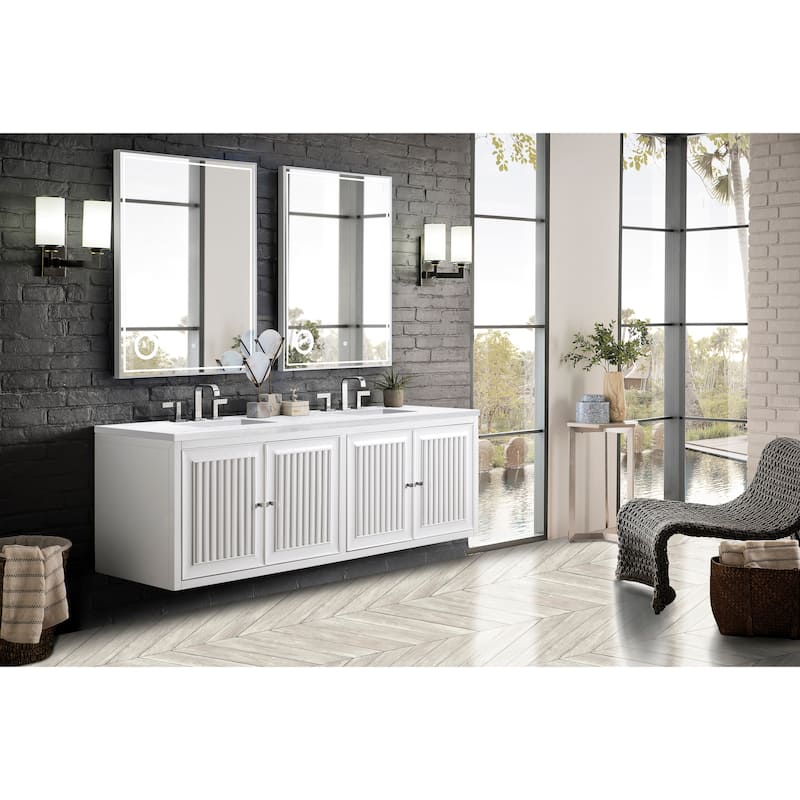 James Martin Vanities Athens 72" Double Vanity Cabinet, Glossy White