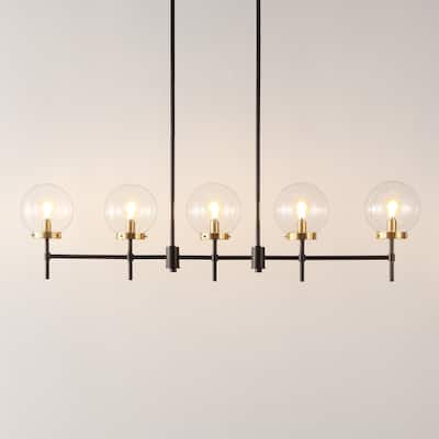 SAFAVIEH Home Lighting Collection Mylah 45" Modern & Contemporary Pendant (5-bulb) - 45" W x 6" D x 43" H