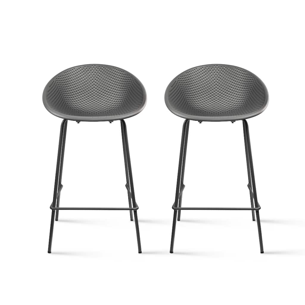 Set of 2 26-inch Contemporary Eiffel Dowel DSW Counter Height Stool Barstool With Backs For Kitchen Home Side Break Room