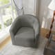 Modern Swivel Barrel Chair with Nailhead Trim
