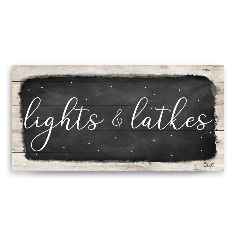 Ready2HangArt 'Lights & Latkes I' Hanukkah Canvas Wall Art by Olivia Rose