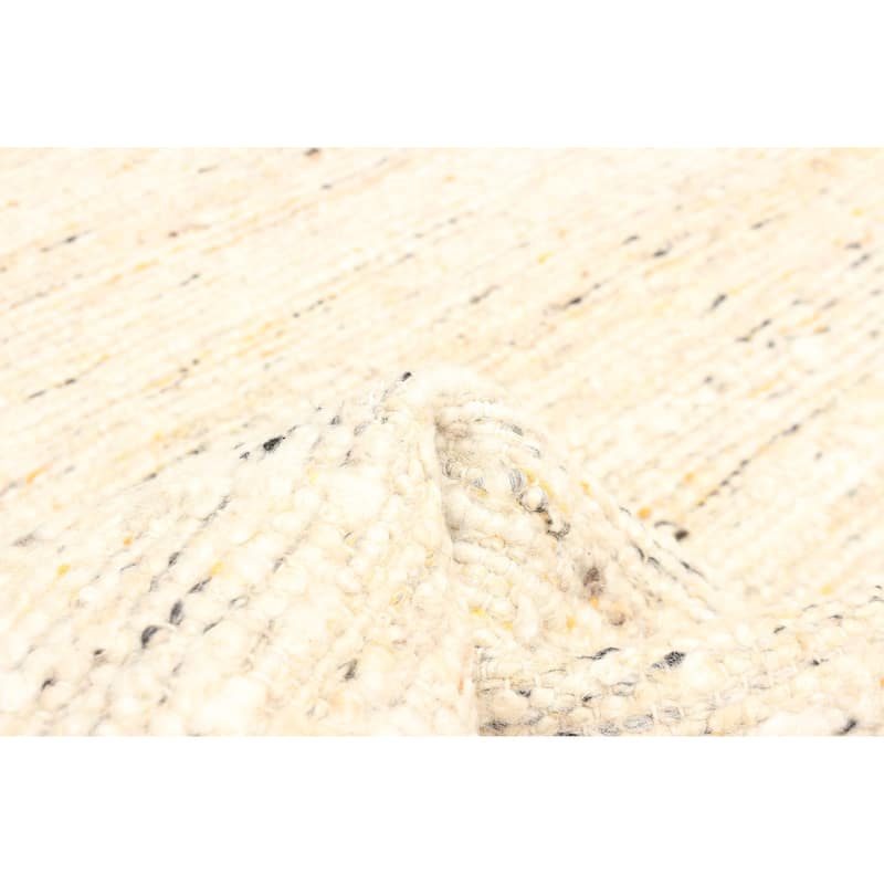 ECARPETGALLERY Braid weave Sienna Beige, Cream Wool Rug - 5'0 x 7'11