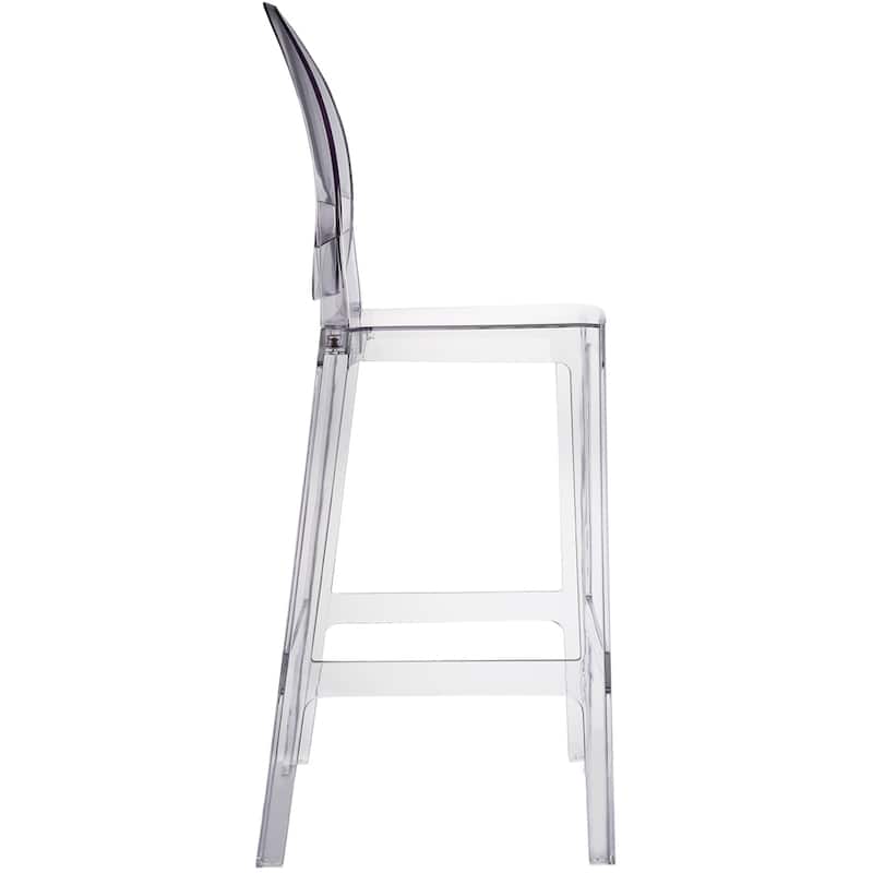 Modern Barstools With Oval Back Bar Stool Chairs For Standing Work Kitchen Island Dining Transparent Footrest Hotel (Set of 2)