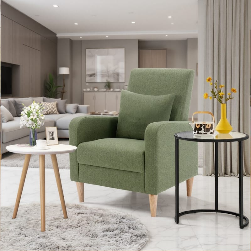 Fabric/Leather Modern Accent Chairs with Lounge Seat