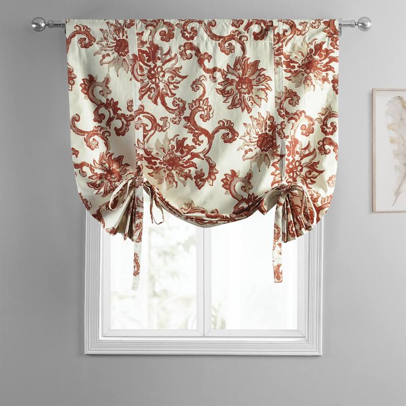 Exclusive Fabrics Indonesian Printed Cotton Tie-Up Window Shade - 46 X 63