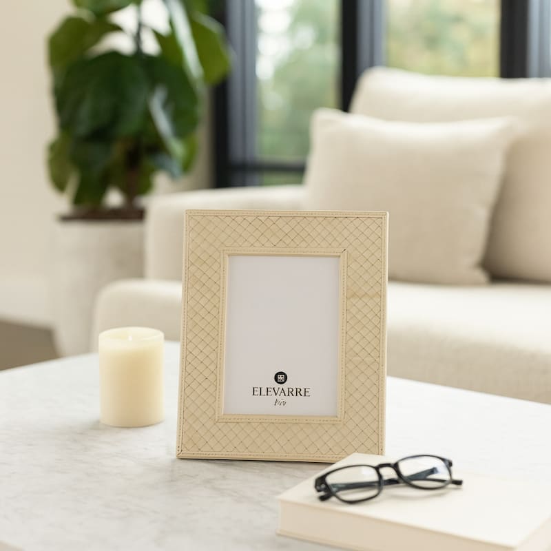 Decorative Photo Frame with Basketweave Texture for Home Decor