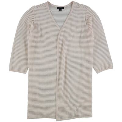 Alfani Womens Illusion-Stripe Cardigan Sweater,, Pink, Small