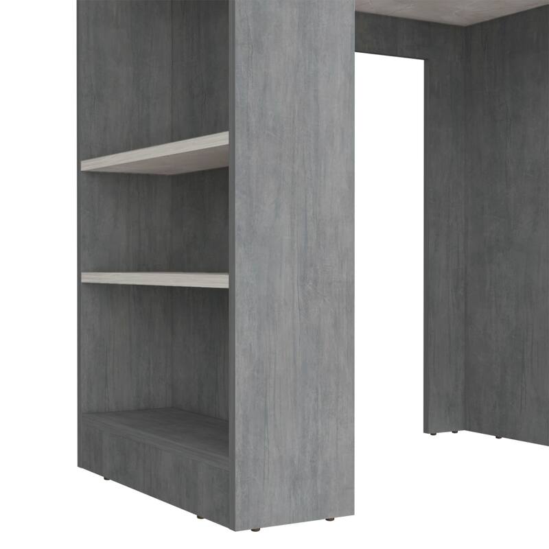 Kitchen Island Doyle, Kitchen, Concrete Gray / Ibiza Marble,High quality and durable