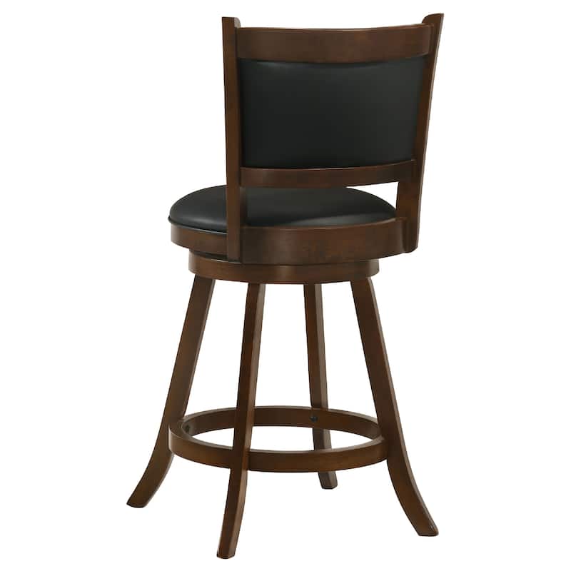 Counter Height Stool with Upholstered Seat, Brown, Set of 2