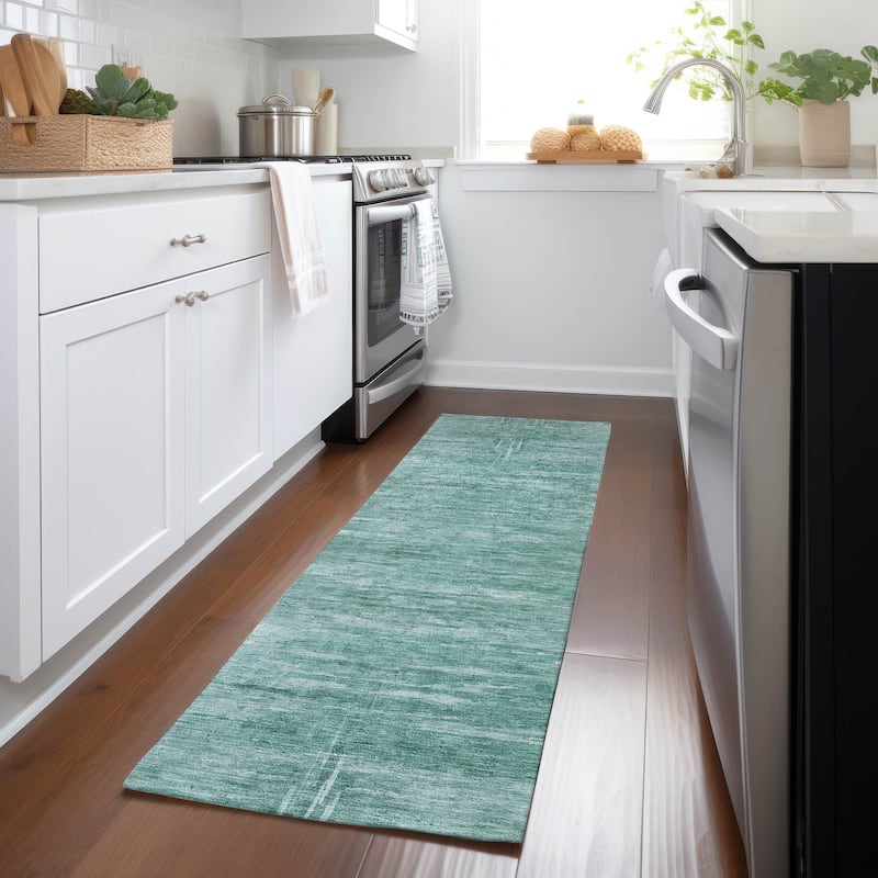 Machine Washable Indoor/ Outdoor Chantille Solid Ombre Rug