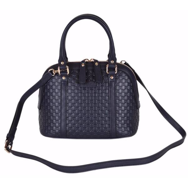 Shop Gucci 449654 Micro GG Dark Blue Leather Convertible Mini Dome Shop Gucci 449654 Micro GG Dark Blue Leather Convertible Mini Dome