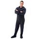 Navy Blue Hooded Plush Adult Mens Footed Pajamas Sleeper w/ Drop Seat ...