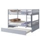 preview thumbnail 7 of 10, Full Size Rubberwood Bunk Bed with Pull-Out Trundle, Convertible to Two Separate Beds, Safety Guardrails and Ladder Included