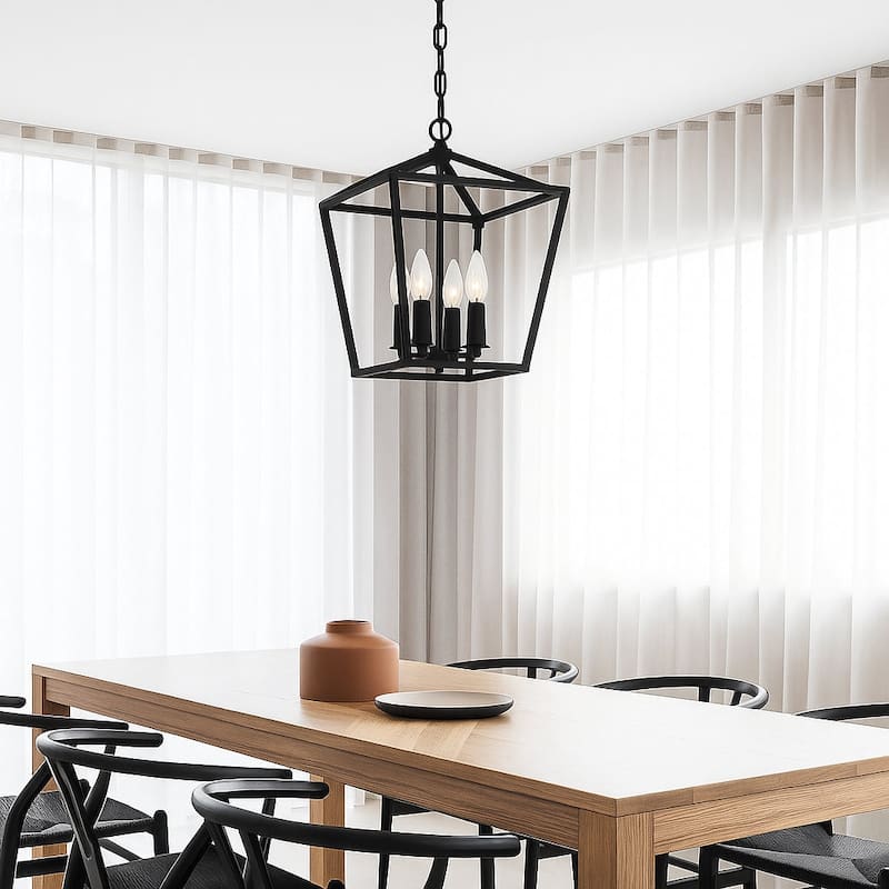 Acroma 4-light Modern Farmhouse Lantern Kitchen Island Pendant