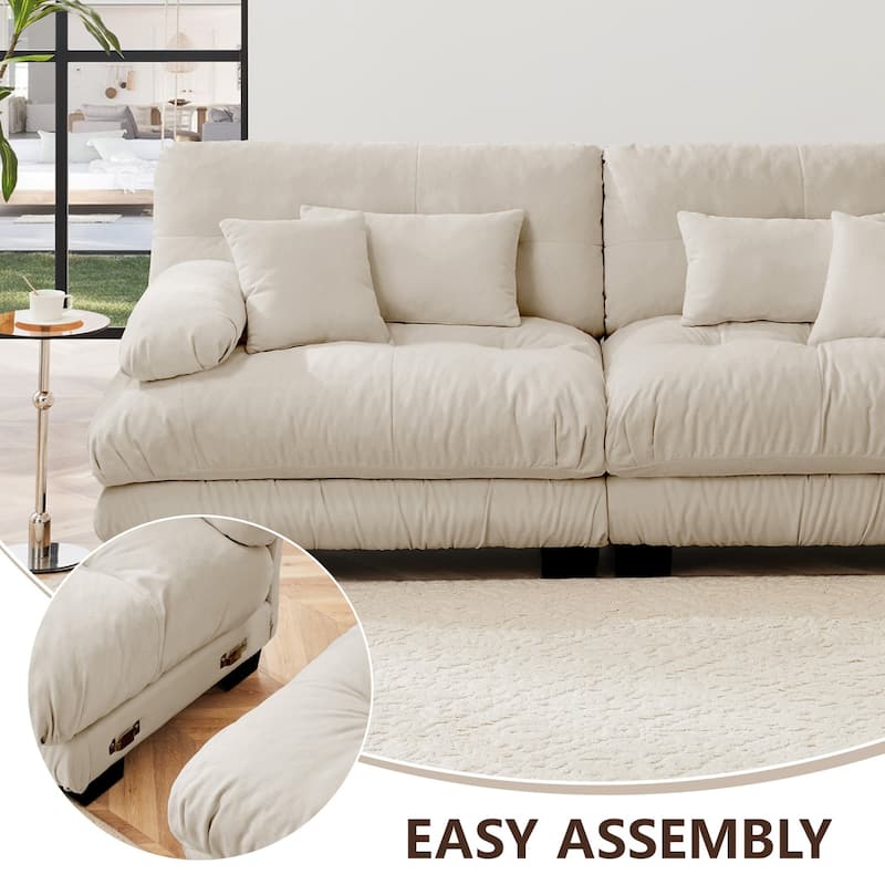 173.2" Modern Comfy Cloud Couch 4-Seater Modular Sectional Sofa for Living Room