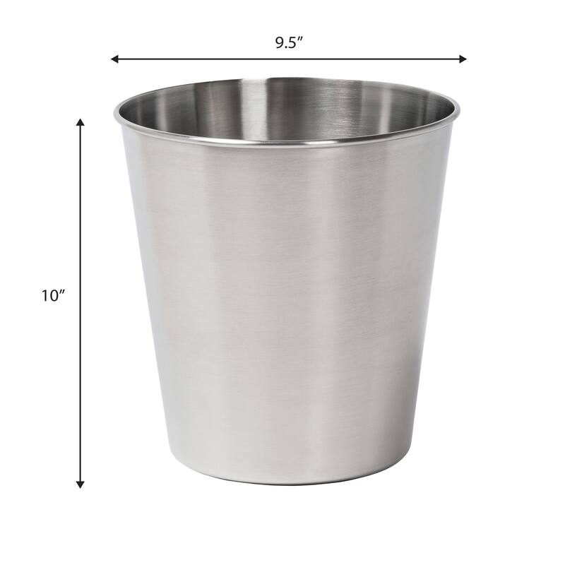 happimess Nolan Modern Classic Smooth Steel 2-Gallon Wastebasket