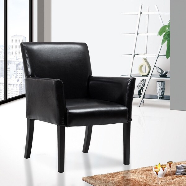 Shop Costway Modern PU Leather Executive Guest Chair Sofa ...