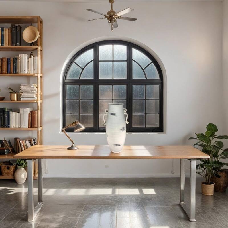 Bohemian Tall Ceramic Urn with Handles