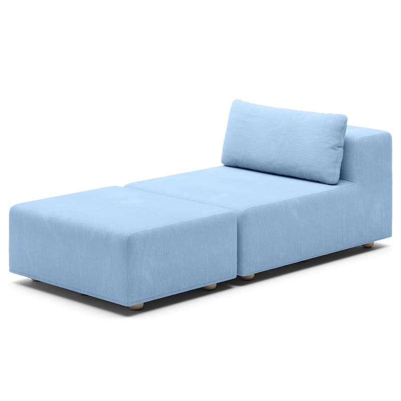 Jaxx Vada Outdoor Sun Lounger - Luxury Modular Chaise & Ottoman with Sunbrella Fabric and Waterproof Cover