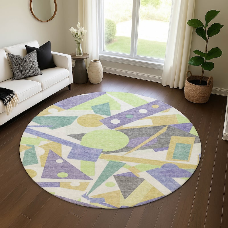 Premium Washable Super Soft Casual Contempoary Mayfield Rug - Lavender - 8' x 8'