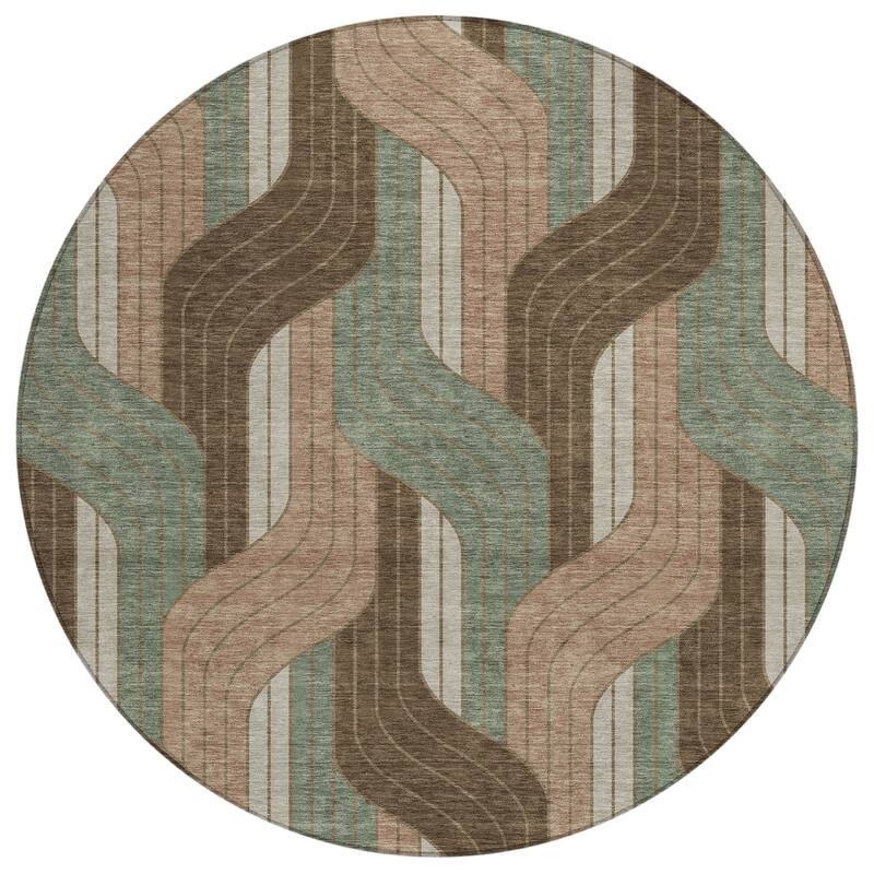 Machine Washable Indoor/ Outdoor Modern Pathway Chantille Rug