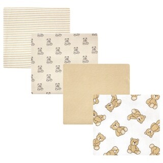 Hudson Baby Infant Boy Cotton Rich Flannel Receiving Blankets, Teddy Bears, One Size - Teddy Bears - One Size