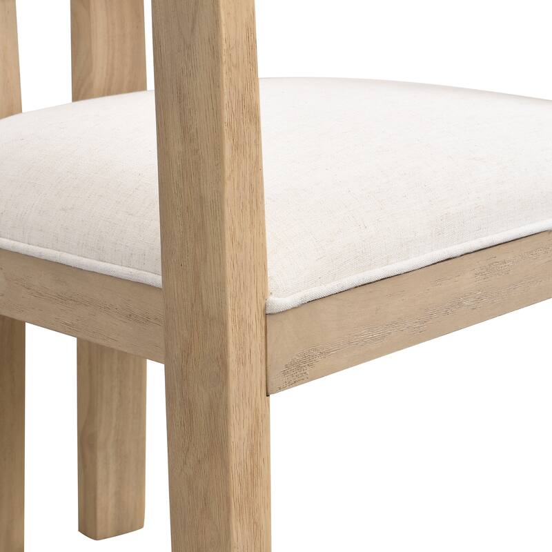 Conrad Sophisticated Modern Dining Chair With Armrest and Solid Wood Frame by Christopher Knight Home