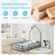 preview thumbnail 10 of 18, Twin Size House Shape Floor Bed with Lockable Door and Full-Length Guardrail