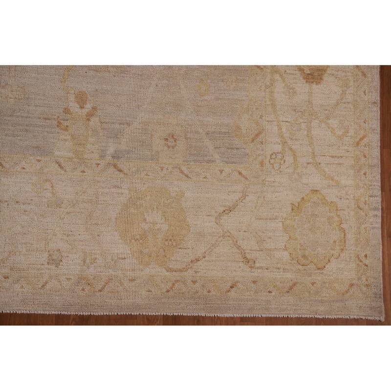 Vegetable Dye Oushak Turkish Area Rug Handmade Floral Wool Carpet - 8'8"x 11'9"