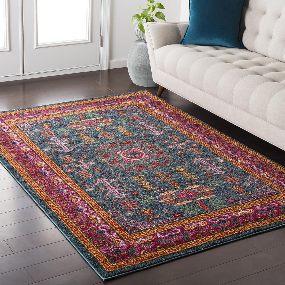 Livabliss Anika Persian Boho Blue Area Rug