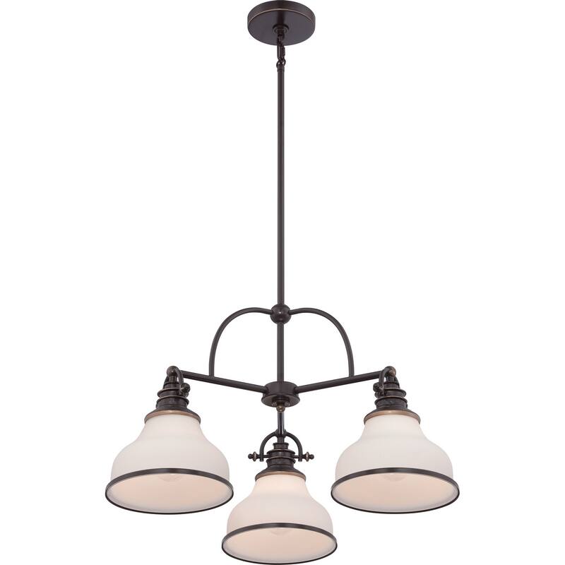Quoizel Grant 3-Light 16" Transitional Chandelier in Palladian Bronze