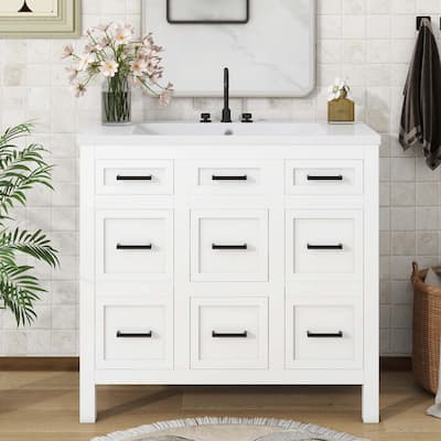 36" Bathroom Vanity Cabinet with Resin Sink