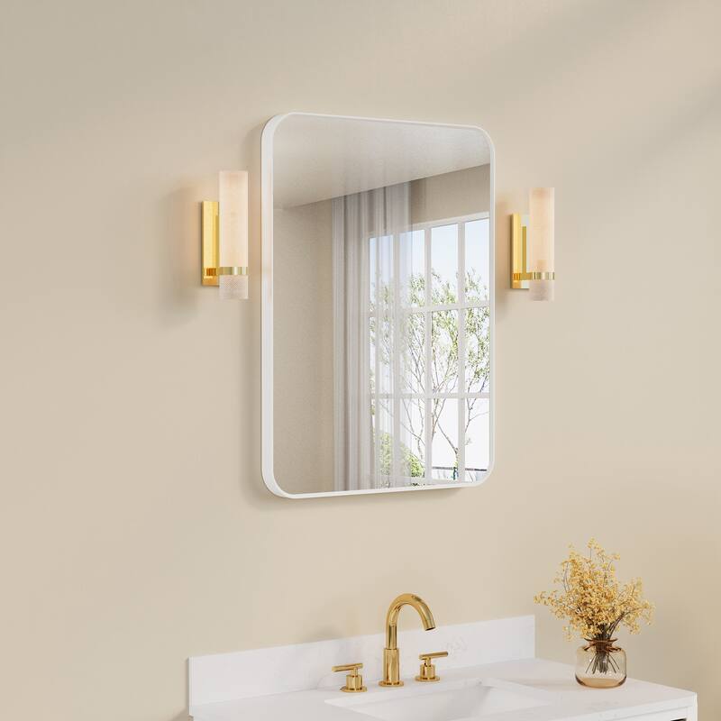 Modern Bathroom Rectangular Wall Mounted Anodized Aluminum Framed Vanity Mirror