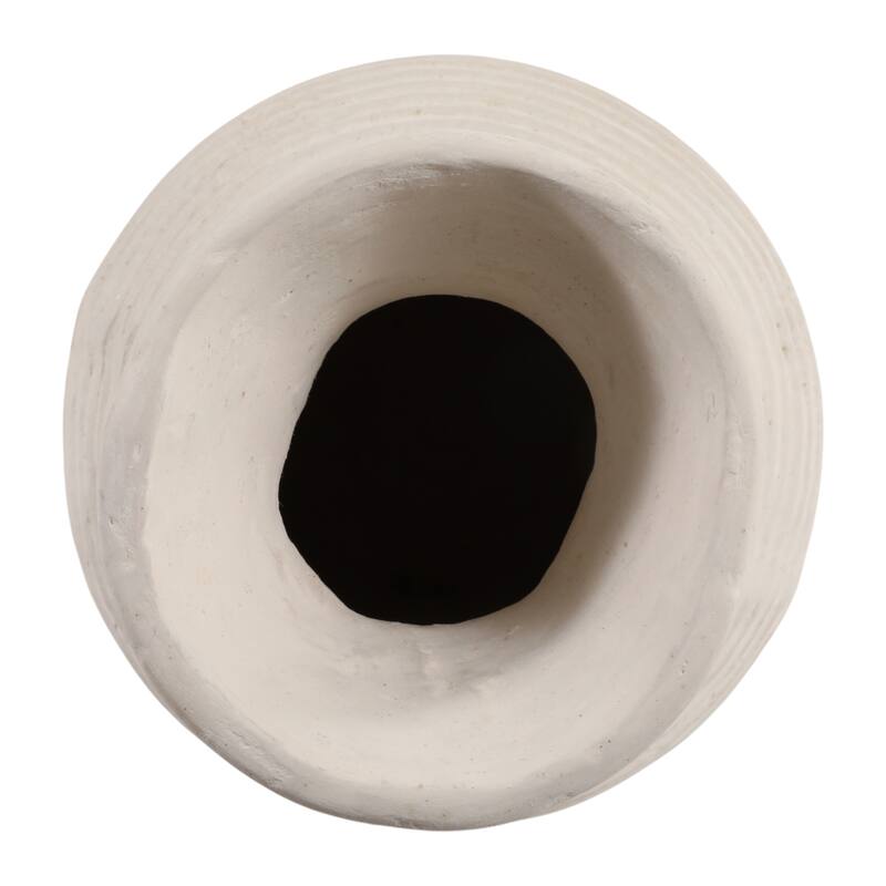 Sculptural Ribbed Paper Mache Table Vase - Stylish Tall Flower Vase