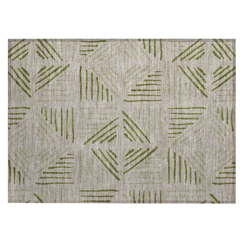 Machine Washable Indoor/ Outdoor Geo Dia Chantille Rug