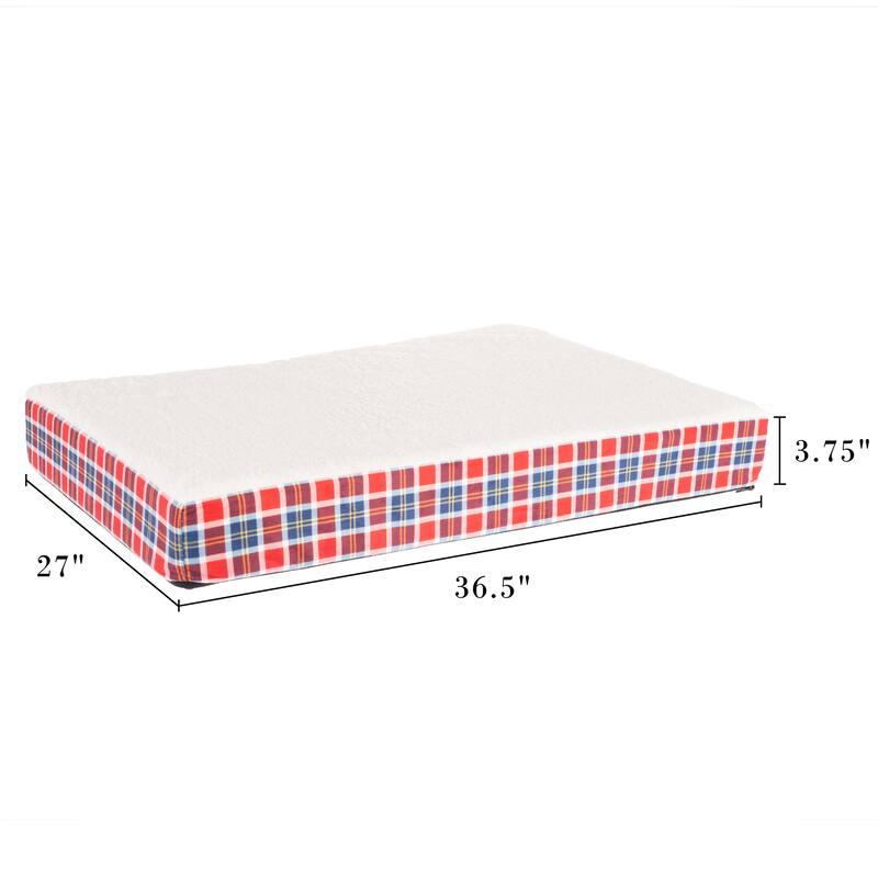 2-Layer Orthopedic Memory Foam Dog Bed with Machine Washable Sherpa Cover