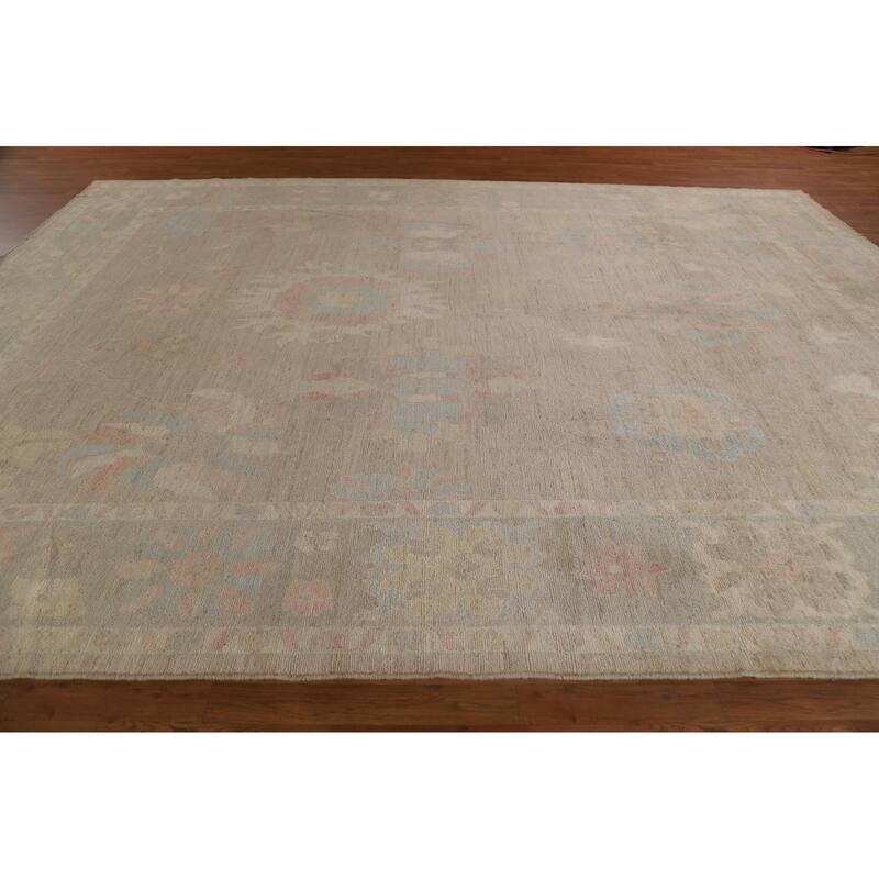 Vegetable Dye Oushak Oriental Large Rug Handmade Wool Carpet - 10'2"x 13'7"