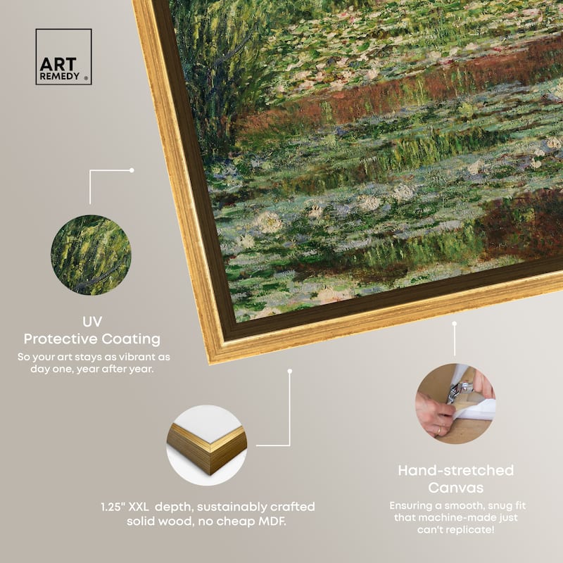 Art Remedy Monet The Japanese Footbridge And The Water Lily Pool Giverny Framed 1 Piece Canvas Wall Art