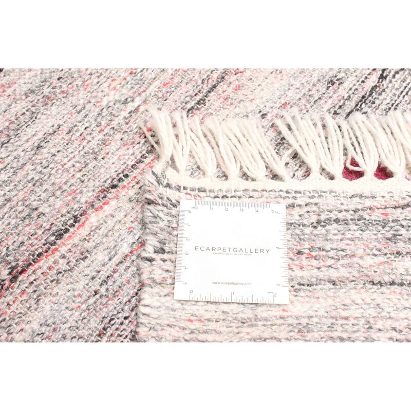 ECARPETGALLERY Flat-Weave Ankara FW Grey Wool Kilim - 5'4 x 7'10