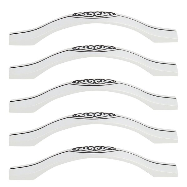 Cabinet Handle Pull Zinc Alloy 5" Hole Center for Furniture Doors Cabinets Cupboard Wardrobe 5pcs Silver Black