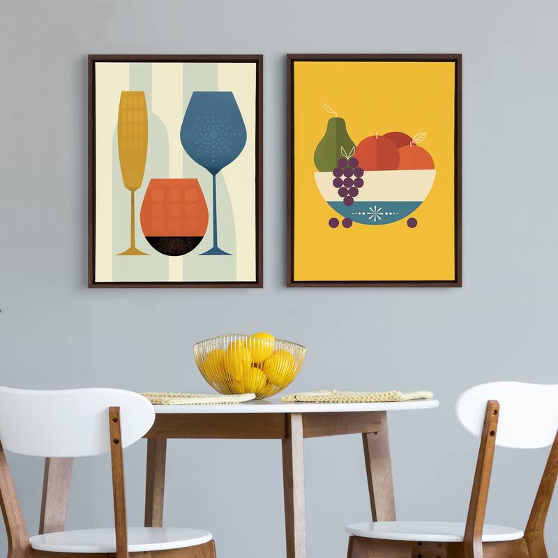 Kate and Laurel Sylvie Wine Framed Canvas by Amber Leaders Designs