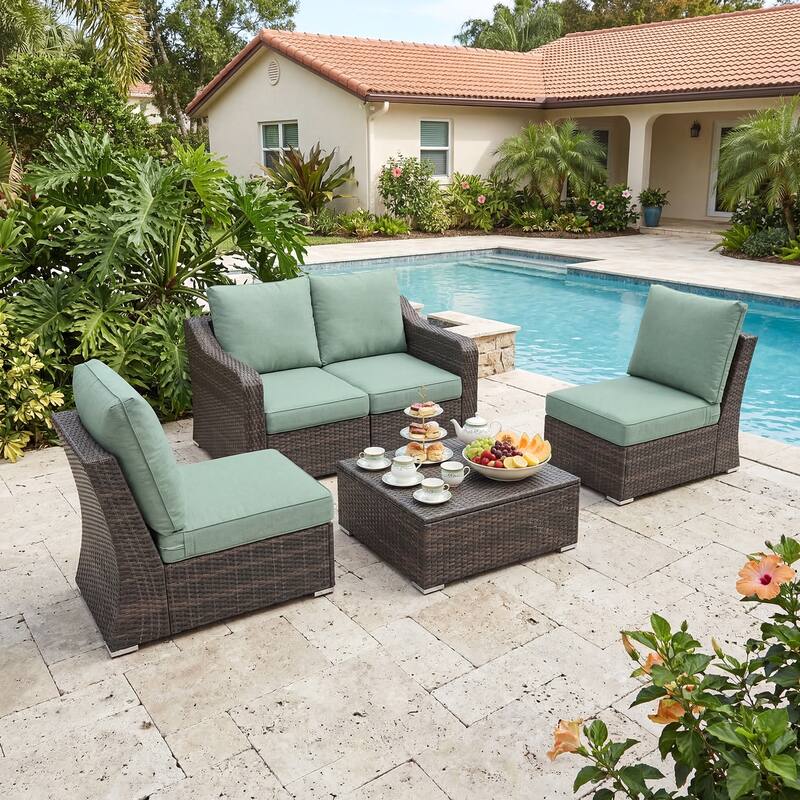 Aoodor Outdoor Seat/Back Cushion Set of 2