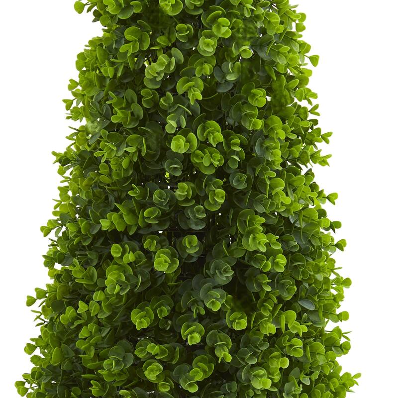 Eucalyptus Topiary Tree 3ft - Artificial Indoor Outdoor Plant Decor - Green