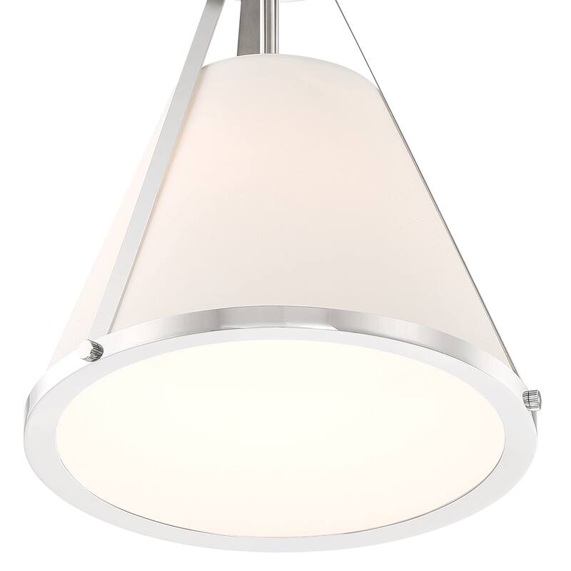 Fulton 1 Light Polished Nickel Semi Flush Mount