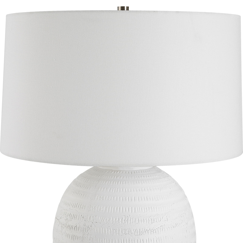 Uttermost Reyna Chalk White Table Lamp - 29"H, Shade 11"H x 20"Dia.